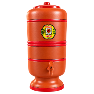 Filtro Sr. Joao de barro com friso vermelho, produto completo